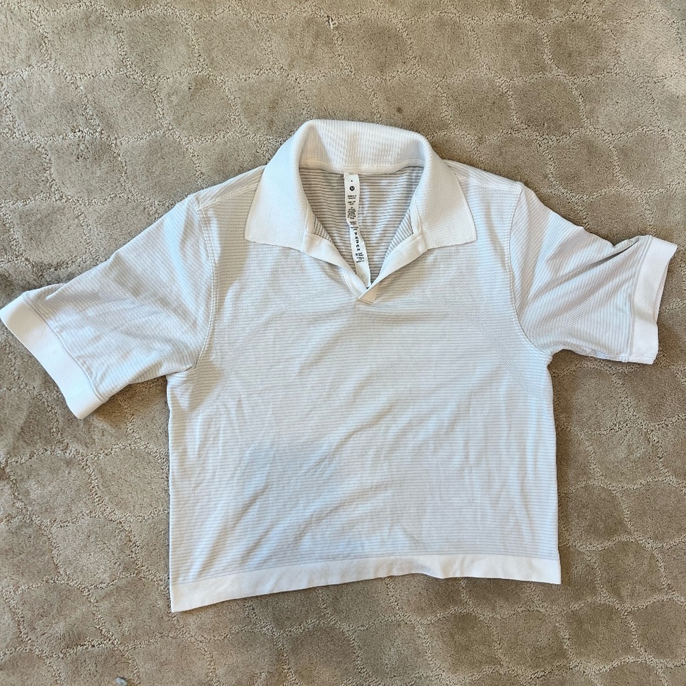Lululemon Swiftly Tech Relaxed-Fit Polo Shirt, White, Size 4